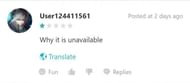 A snippet from the review section